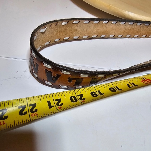 CowTown Western Belt Co Tooled Ornate Leather "ALAN" #20/40 Measures 42 Inches - Picture 7 of 7